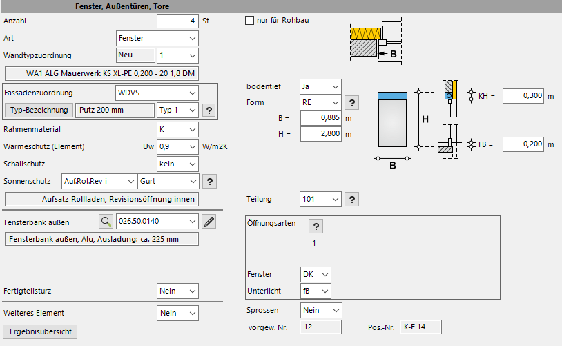 HasenbeinPlus Screenshot Eingabe eines Fensters