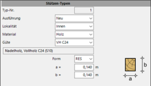 HasenbeinPlus Stützen Screenshot Eingabe Holzsztütze