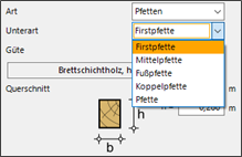 HasenbeinPlus Zimmerer Dachkonstruktion Screenshot Eingabemaske Unterarten