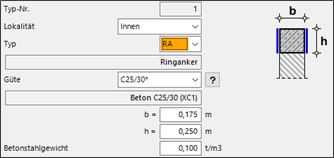 HasenbeinPlus geschalter Ringanker Screenshot Eingabemaske